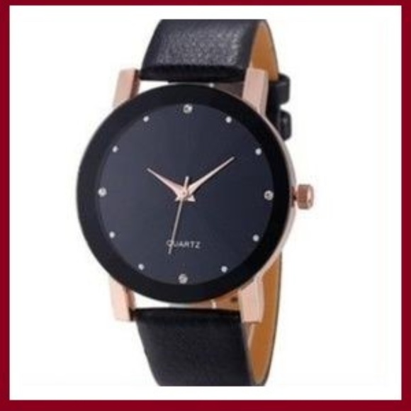 Other - Stainless Steel Dial Leather Band Wrist Watch